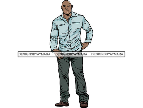 Handsome Black Man PNG For Print 1