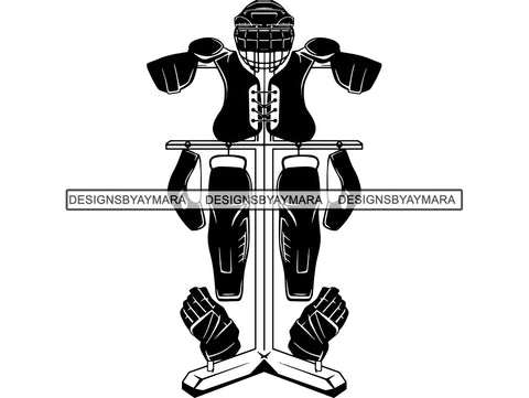 Hockey Rack Set Attire Uniform Gear Costume Player Game Equipment Rig Attire Drying Outfit Sport .JPG .PNG .SVG Clipart Vector Cricut Cut Cutting