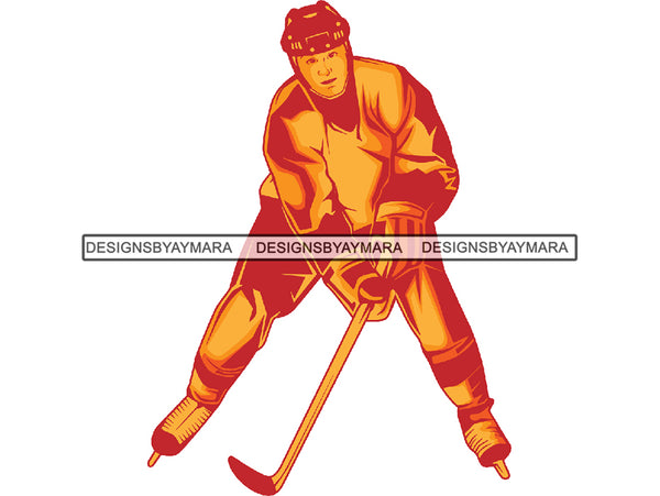 Hockey Player Sport Game Ice Rink Action Hobby Athlete Athletic Blue Team Tournament Competition .JPG .PNG .SVG Clipart Vector Cricut Cut Cutting