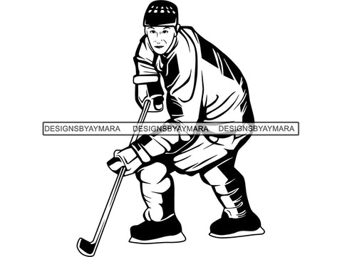 Hockey Player Sport Game Ice Rink Action Hobby Athlete Athletic Blue Team Tournament Competition .JPG .PNG .SVG Clipart Vector Cricut Cut Cutting