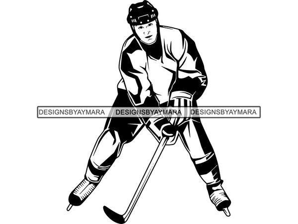 Hockey Player Sport Game Ice Rink Action Hobby Athlete Athletic Blue Team Tournament Competition .JPG .PNG .SVG Clipart Vector Cricut Cut Cutting