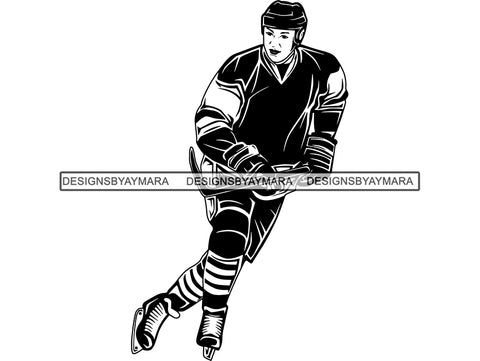 Hockey Player Sport Game Ice Rink Action Hobby Athlete Athletic Blue Team Tournament Competition .JPG .PNG .SVG Clipart Vector Cricut Cut Cutting
