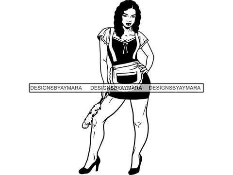 Cleaning Service Woman SVG Cut File For Silhouette and Cricut