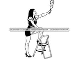 Cleaning Service Woman SVG Cut File For Silhouette and Cricut