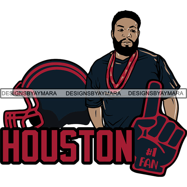 Houston Man #1 Fan Football Team Sport SVG Cutting Files For Cricut and More