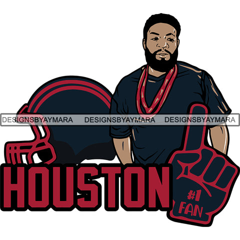 Houston Man #1 Fan Football Team Sport SVG Cutting Files For Cricut and More