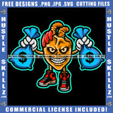 Angry Face Gangster Heart Organ Holding Two Bank Bags Money Cash Dollars Sneakers Hustler Graphic Grind Design Element SVG PNG JPG Vector Cutting Cricut Files