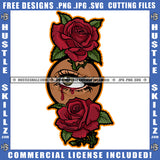 Face Eye Eyeball Rose Flowers Leaves Design Element Black Woman Blood Dripping Red Tears Abstract Graphic Grind Skillz SVG PNG JPG Vector Cutting Cricut
