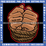 Woman Hands Tied Rope Vector Design Element Rope And Fist Hand SVG JPG PNG Vector Clipart Cricut Cutting Files