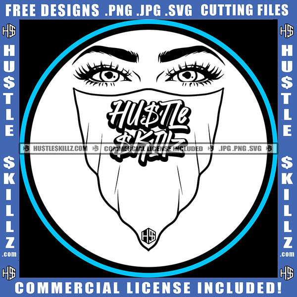 African American Gangster Woman Eyes Design Element Melanin Woman Wearing Musk White Color Sexy Eye SVG JPG PNG Vector Clipart Cricut Cutting Files