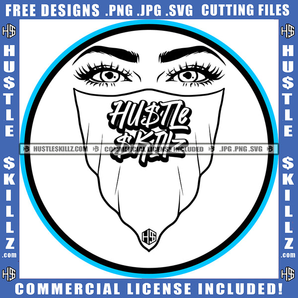 African American Gangster Woman Eyes Design Element Melanin Woman Wearing Musk White Color Sexy Eye SVG JPG PNG Vector Clipart Cricut Cutting Files