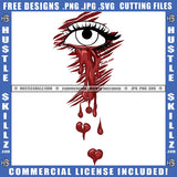 Cartoon Devil Eyes Blood Dripping Design Element Horror Eye Open Looking SVG JPG PNG Vector Clipart Cricut Cutting Files