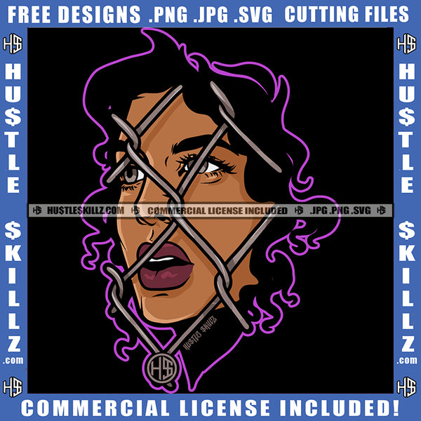King of Pop Star Face On Cage Eyes Face Blood Dripping Vector Eye Look Design Element Black Curly Hair SVG JPG PNG Vector Clipart Cricut Cutting Files