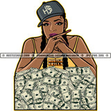 Black Woman Braids Baseball Cap Hat Cash Money Middle Finger Skillz JPG PNG  Clipart Cricut Silhouette Cut Cutting