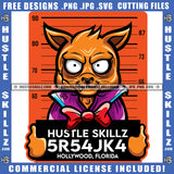 Hustle Skillz 5R54JK4 Hollywood, Florida Quote Text Vector Gangster Cat Design Element Police Station Hustler Hustling SVG JPG PNG Vector Clipart Cricut Cutting Files