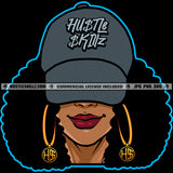 African American Woman Curly Hairstyle Wearing Baseball Cap Melanin Woman Smile Face No Eyes Vector Design Element SVG JPG PNG Vector Clipart Cricut Cutting Files