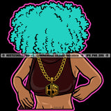 Afro Woman Faceless Hairstyle Logo Design Element Nubian Melanin Black Girl Magic Vector Design Element SVG JPG PNG Vector Clipart Cricut