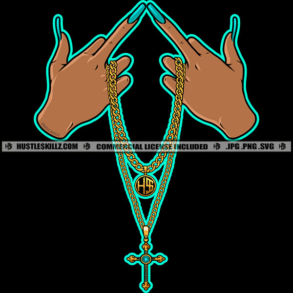 Praying Woman Hands Jesus Christ Cross God Long Nail Woman Hand Holding Cross Rosary Vector Design Element SVG JPG PNG Vector Clipart Cricut Cutting Files