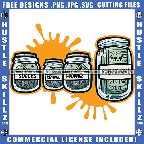 Stock Money Everyday On Bottle Logo Design Element Grind Hustle Everyday Hustler Hustling SVG JPG PNG Vector Clipart Cricut Cutting Files