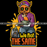 We Not The Same Color Quote Gangster Scarface Cat Holding Money Plate And Money On Toaster Machin Smile Face Cat Wearing Cap SVG JPG PNG Vector Clipart Cricut Cutting Files