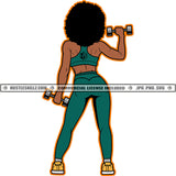 If It Doesn't Challenge You It Doesn't Change You Color Quote African American Fitness Woman Holding Dumbbell Bodybuilder Gym Girl SVG JPG PNG Vector Clipart Cricut Cutting Files