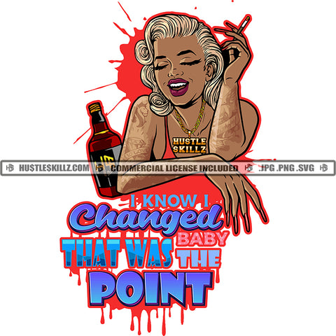 I Know I That Was Baby The Point Quote Color Vector African American Woman Smoking Weed Marijuana Design Element Hustler Hustling SVG JPG PNG Vector Clipart Cricut Cutting Files