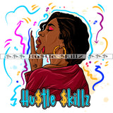 African Sexy Woman Close Eye Vector Curly Short Hair Style Design Element Long Hair Style Symbol White Background SVG JPG PNG Vector Clipart Cricut Cutting Files