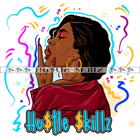 African Sexy Woman Close Eye Vector Curly Short Hair Style Design Element Long Hair Style Symbol White Background SVG JPG PNG Vector Clipart Cricut Cutting Files