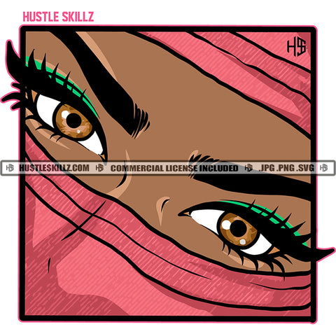 African American Woman Eyes Melanin Girl No Face Vector Design Element Black Girl Magic Ski Mask Gangster SVG JPG PNG Vector Clipart Cricut Cutting Files