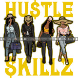 African American Woman Standing Melanin Girl Wearing Hat Black Girl Holding Bag Design Element Magic Ski Mask Gangster SVG JPG PNG Vector Clipart Cricut Cutting Files