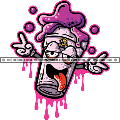 Drinking Glass Colorful Artwork Cartoon Design Element Funny Cartoon Glass SVG JPG PNG Vector Clipart Cricut Cutting Files