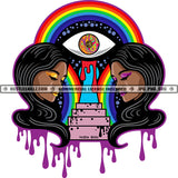 African American Woman Devil Eyes Melanin Nubian Girl Black Hair Design Element Magic Ski Mask Gangster SVG JPG PNG Vector Clipart Cricut Cutting Files