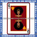 African American Woman On Play Card Vector Design Element Melanin Nubian Girl Curly Hair Black Girl Magic Ski Mask Gangster SVG JPG PNG Vector Clipart Cricut Cutting Files