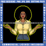 African American Woman Paying Hand Wearing Sunglass Design Element Melanin Nubian Girl Curly Hair Black Girl Magic Ski Mask Gangster SVG JPG PNG Vector Clipart Cricut Cutting Files