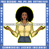 African American Woman Paying Hand Wearing Sunglass Design Element Melanin Nubian Girl Curly Hair Black Girl Magic Ski Mask Gangster SVG JPG PNG Vector Clipart Cricut Cutting Files