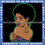 African American Woman Curly Hair Smile Face Melanin Nubian Girl Side Face Look Design Element Black Girl Curly Hair Magic Ski Gangster SVG JPG PNG Vector Clipart Cricut Cutting Files
