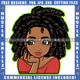 African American Cute Face Girl Melanin Nubian Girl Black Girl Locs Dreads Hair Design Element Magic Ski Gangster SVG JPG PNG Vector Clipart Cricut Cutting Files