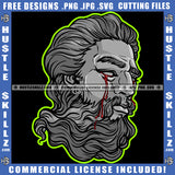 Cartoon Statue Vector Design Element Statue Eyes Blood Dripping Statue Head SVG JPG PNG Vector Clipart Cricut Cutting Files