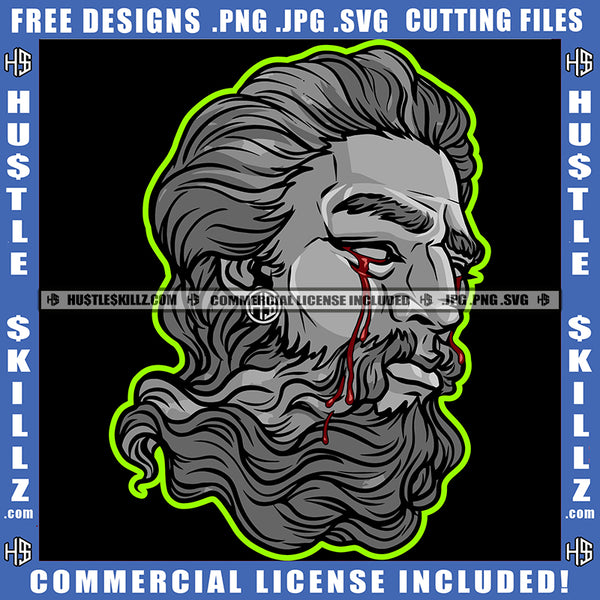 Cartoon Statue Vector Design Element Statue Eyes Blood Dripping Statue Head SVG JPG PNG Vector Clipart Cricut Cutting Files