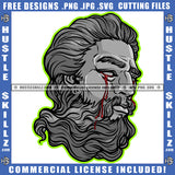 Cartoon Statue Vector Design Element Statue Eyes Blood Dripping Statue Head SVG JPG PNG Vector Clipart Cricut Cutting Files