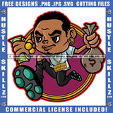 African American Man Holding Money And Money Bag Design Element Melanin Nubian Man Walking Magic Ski Mask Gangster SVG JPG PNG Vector Clipart Cricut Cutting Files