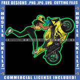 African American Woman Bike Stunt Melanin Nubian Girl Riding Bike Design Element Black Girl Magic Ski Mask Gangster SVG JPG PNG Vector Clipart Cricut Cutting Files