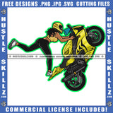 African American Woman Bike Stunt Melanin Nubian Girl Riding Bike Design Element Black Girl Magic Ski Mask Gangster SVG JPG PNG Vector Clipart Cricut Cutting Files