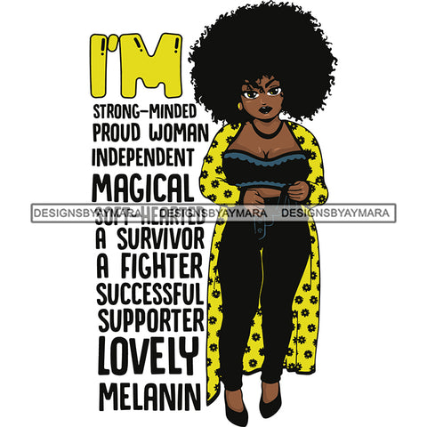 Afro Woman I'm Successful Quotes SVG Files For Cutting and More!