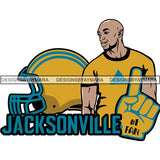 Jacksonville Man #1 Fan Football Team Sport SVG Cutting Files For Cricut and More