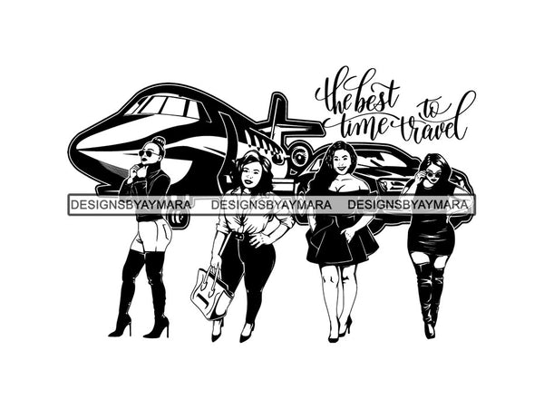Friends Ladies Trips Afro Woman SVG Goddess Queen Diva Classy Lady .SVG .EPS .PNG Vector Clipart Digital Cricut Circuit Cut Cutting