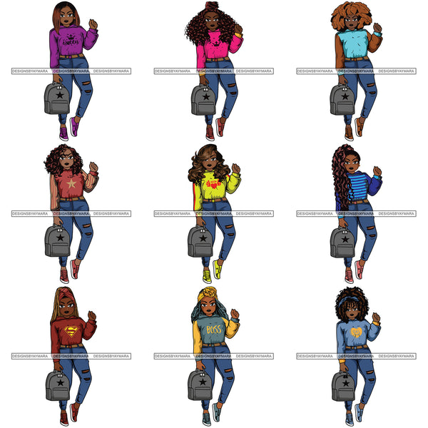 Special Bundle 80 Lola Afro Beautiful Black Proud Woman .SVG Cutting Files For Silhouette and Cricut and More!