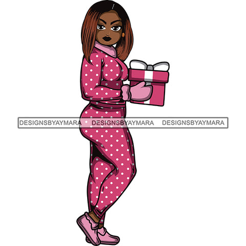 Afro Lola Christmas Winter Pajamas Gift .SVG Cutting Files For Silhouette and Cricut and More!