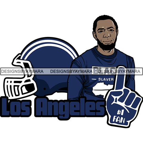 Los Angeles Man #1 Fan Football Team Sport SVG Cutting Files For Cricut and More