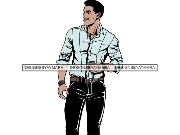 Sexy Man Model Confidence Power Male Attractive Men .SVG .JPG .PNG With Transparent Background Vector Clipart Not For Cutting